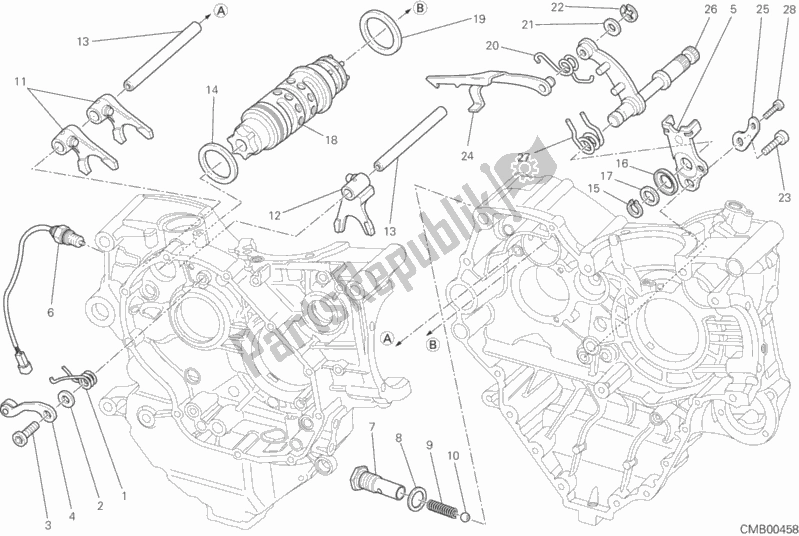 Todas as partes de Controle De Mudança De Marcha do Ducati Diavel Titanium USA 1200 2015